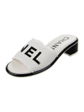 CHANEL RAW EDGE & LEATHER CHA NEL MULES