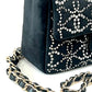 CHANEL RUTHENIUM STRASS CRYSTAL EMBELLISHED MINI CLASSIC FLAP BAG