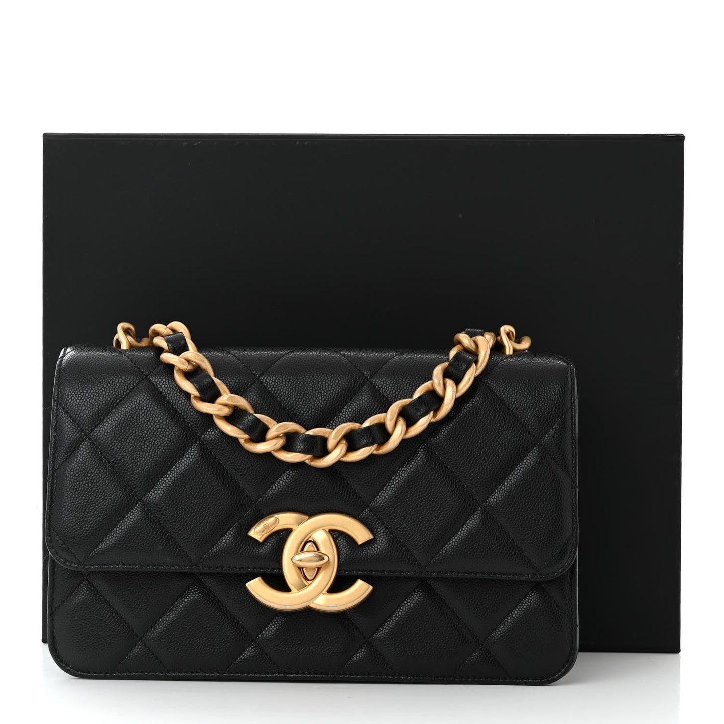 CHANEL SHINY CAVIAR QUILTED FLAP BAG