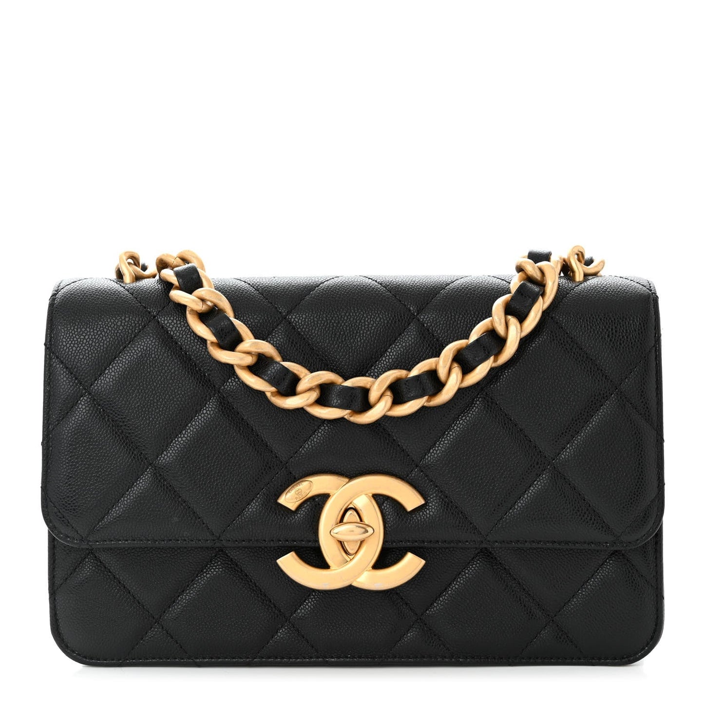 CHANEL SHINY CAVIAR QUILTED FLAP BAG