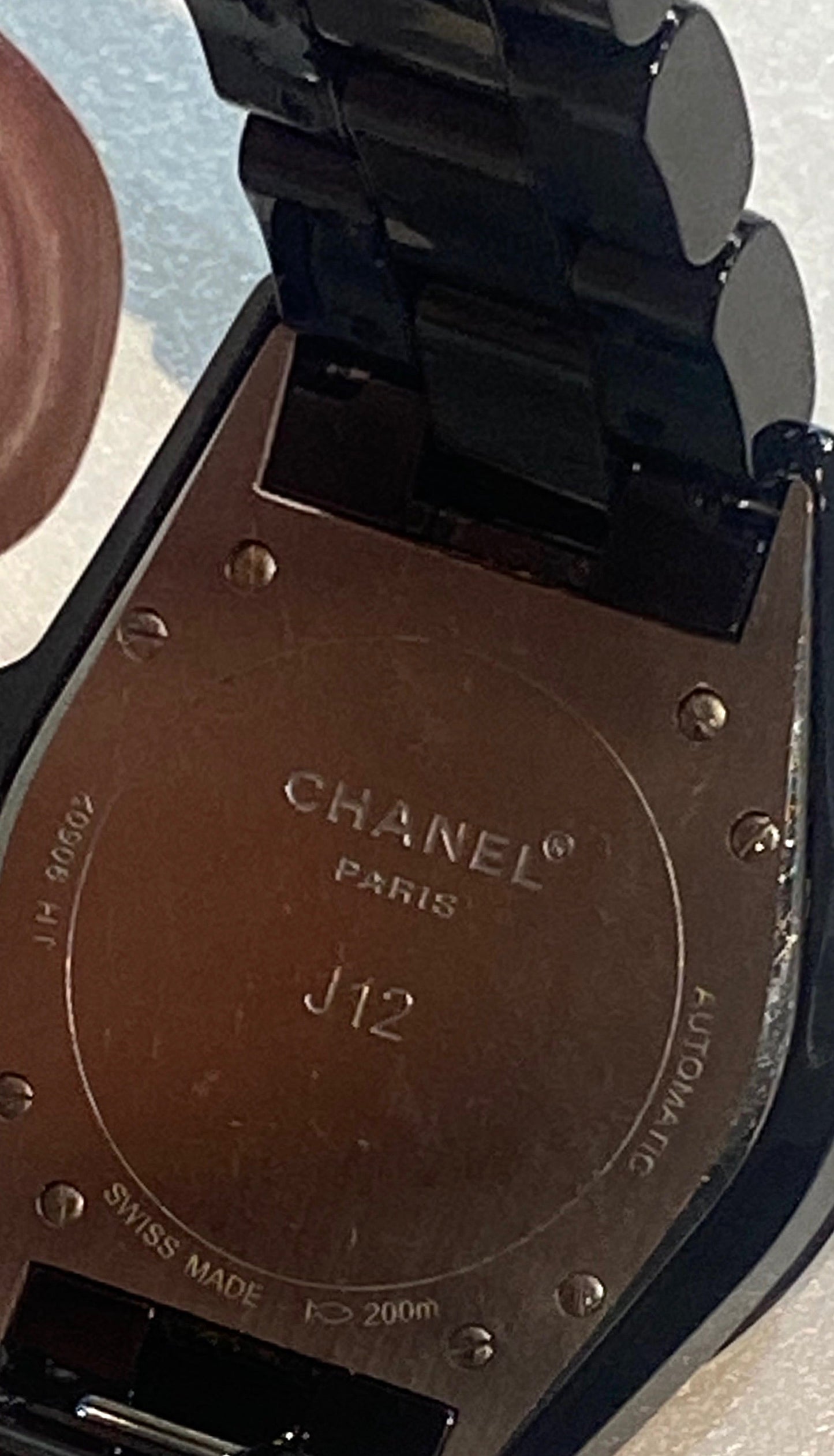 CHANEL STAINLESS STEEL CERAMIC DIAMONDS 38MM J12 AUTOMATIC WATCH