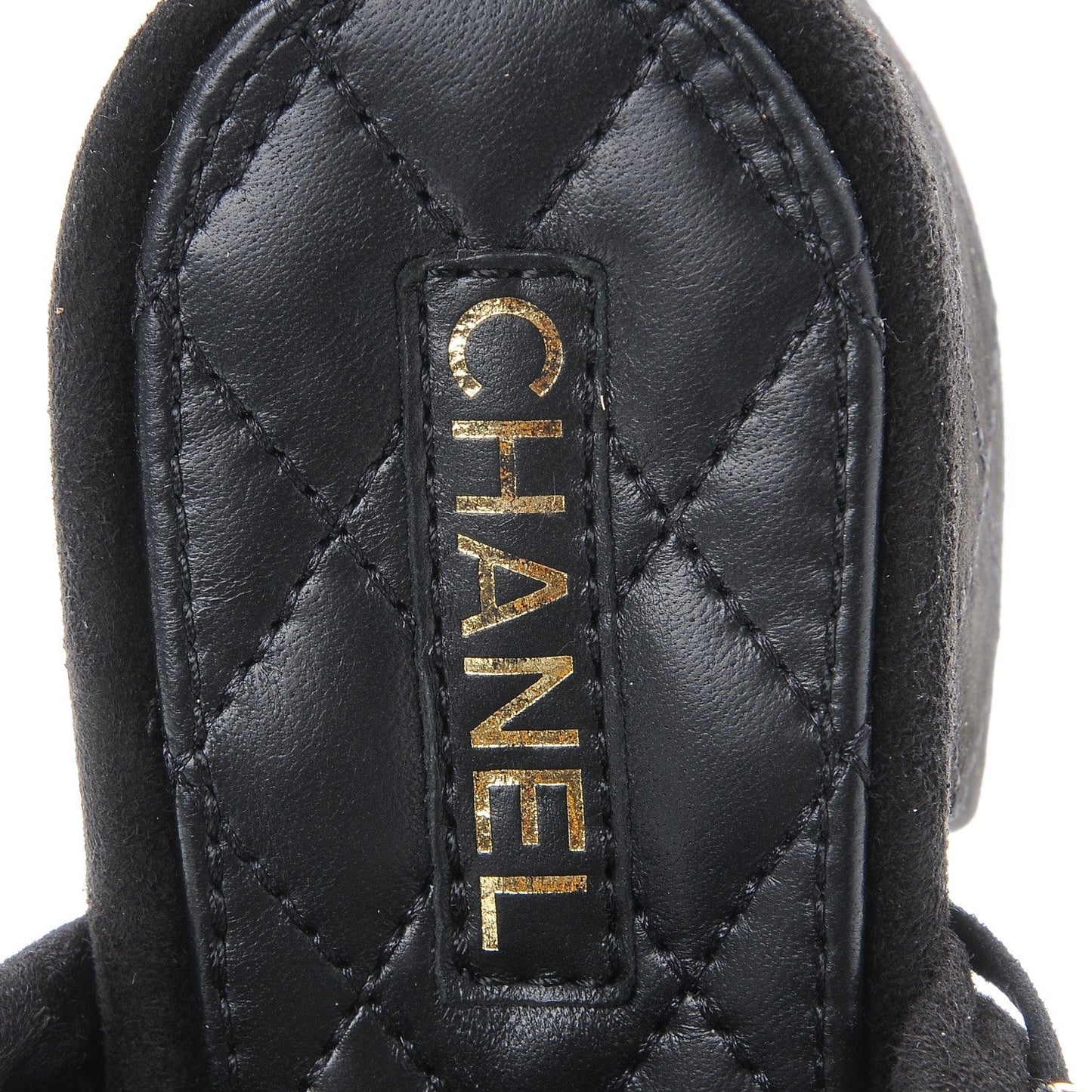 CHANEL SUEDE BRAIDED CHAIN CC CHARM MULES