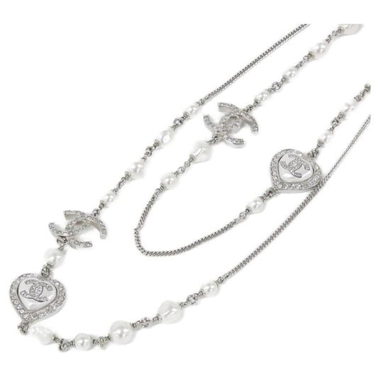 CHANEL TIMELESS CRYSTAL HEART PEARL LONG NECKLACE