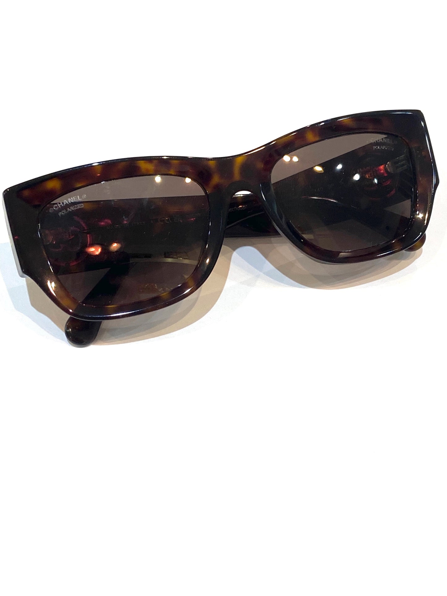 CHANEL TORTOISE RECTANGLE SUNGLASSES
