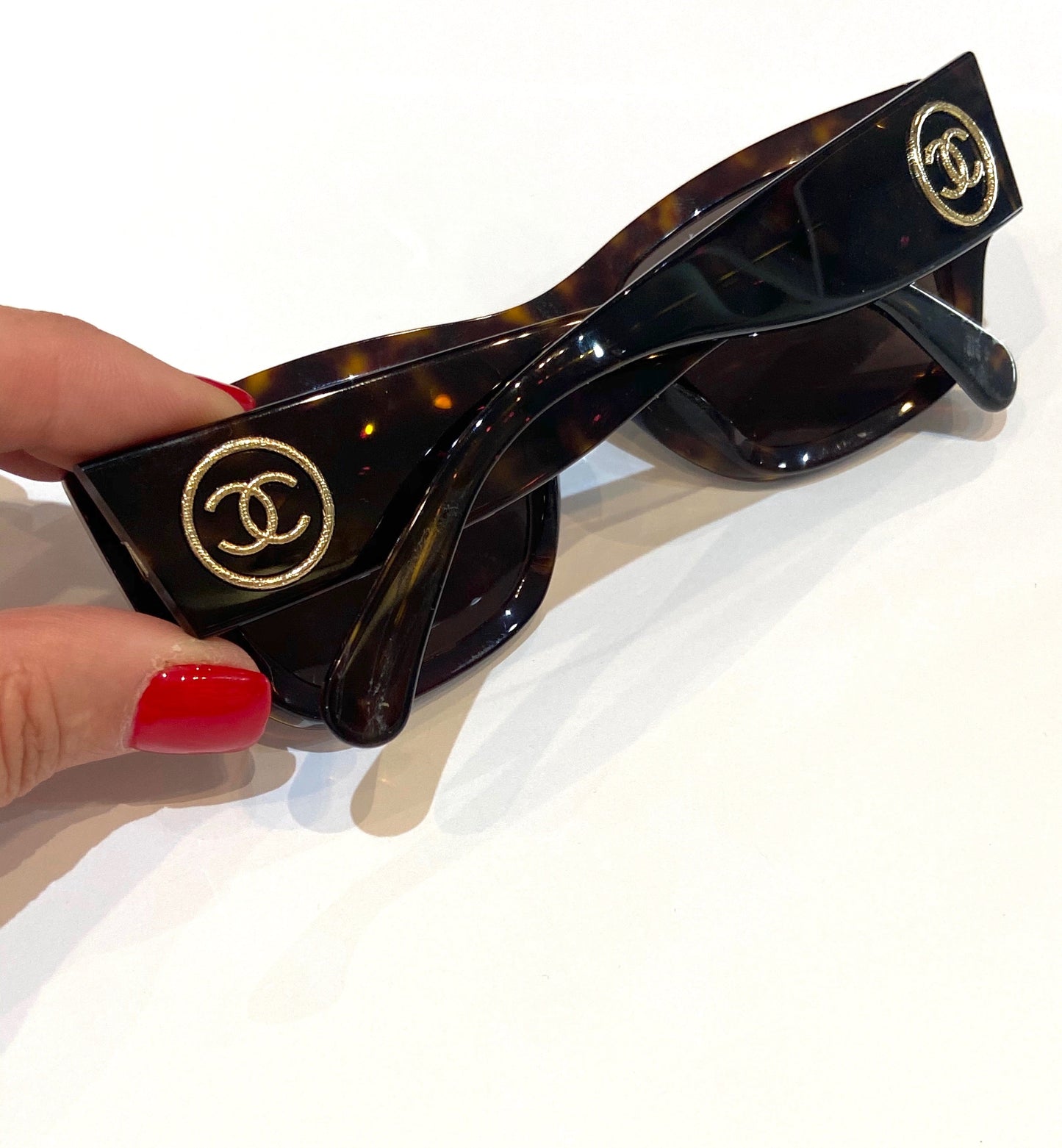 CHANEL TORTOISE RECTANGLE SUNGLASSES