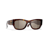CHANEL TORTOISE RECTANGLE SUNGLASSES