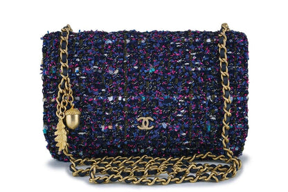 CHANEL TWEED CHARMS WALLET ON CHAIN