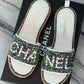 CHANEL TWEED LEATHER MULES SANDALS