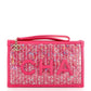 CHANEL TWEED PVC LAMBSKIN LEATHER WRISTLET CLUTCH