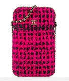 CHANEL CC TWEED PHONE CASE CHAIN BAG