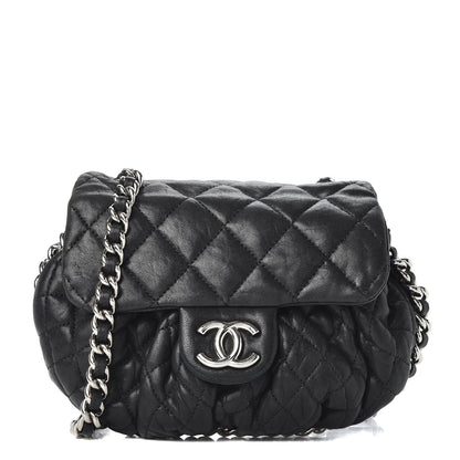 CHL -  WASHED LAMBSKIN QUILTED MINI CHAIN AROUND FLAP BAG