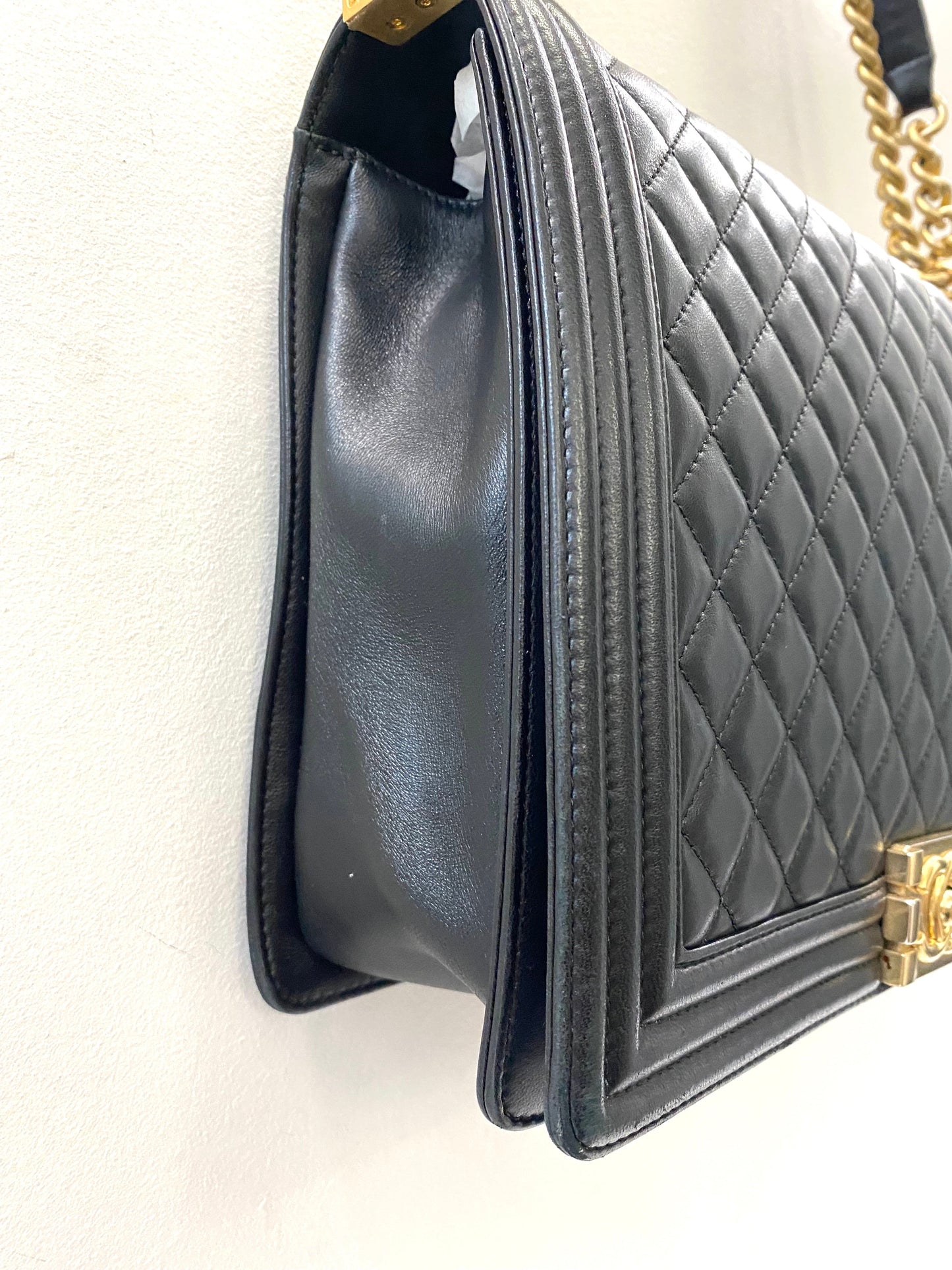 CHL -  QUILTED LAMBSKIN XL BOY FLAP BAG