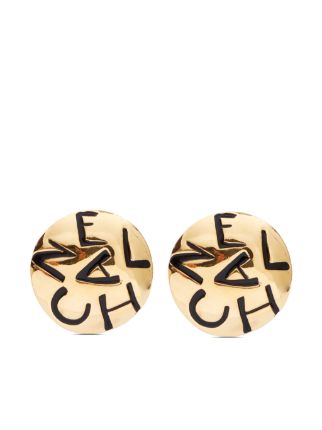 CHANEL    LOGO ENGRAVED CLIP-ON EARRINGS