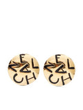 CHANEL    LOGO ENGRAVED CLIP-ON EARRINGS
