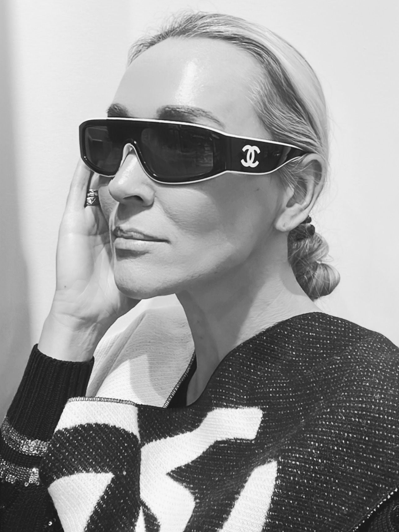 CHANEL CC 6057 CAT EYE SHIELD SUNGLASSES