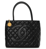 CHANEL CAVIAR QUILTED MEDALLION TOTE BAG
