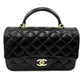 CHANEL LAMBSKIN QUILTED MINI TOP HANDLE FLAP BAG