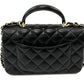 CHANEL LAMBSKIN QUILTED MINI TOP HANDLE FLAP BAG