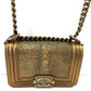 CHANEL METALLIC GOLD GALUCHAT STINGRAY MINI BOY BAG