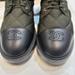 CHANEL OLIVE AND BLACK BOOTIES