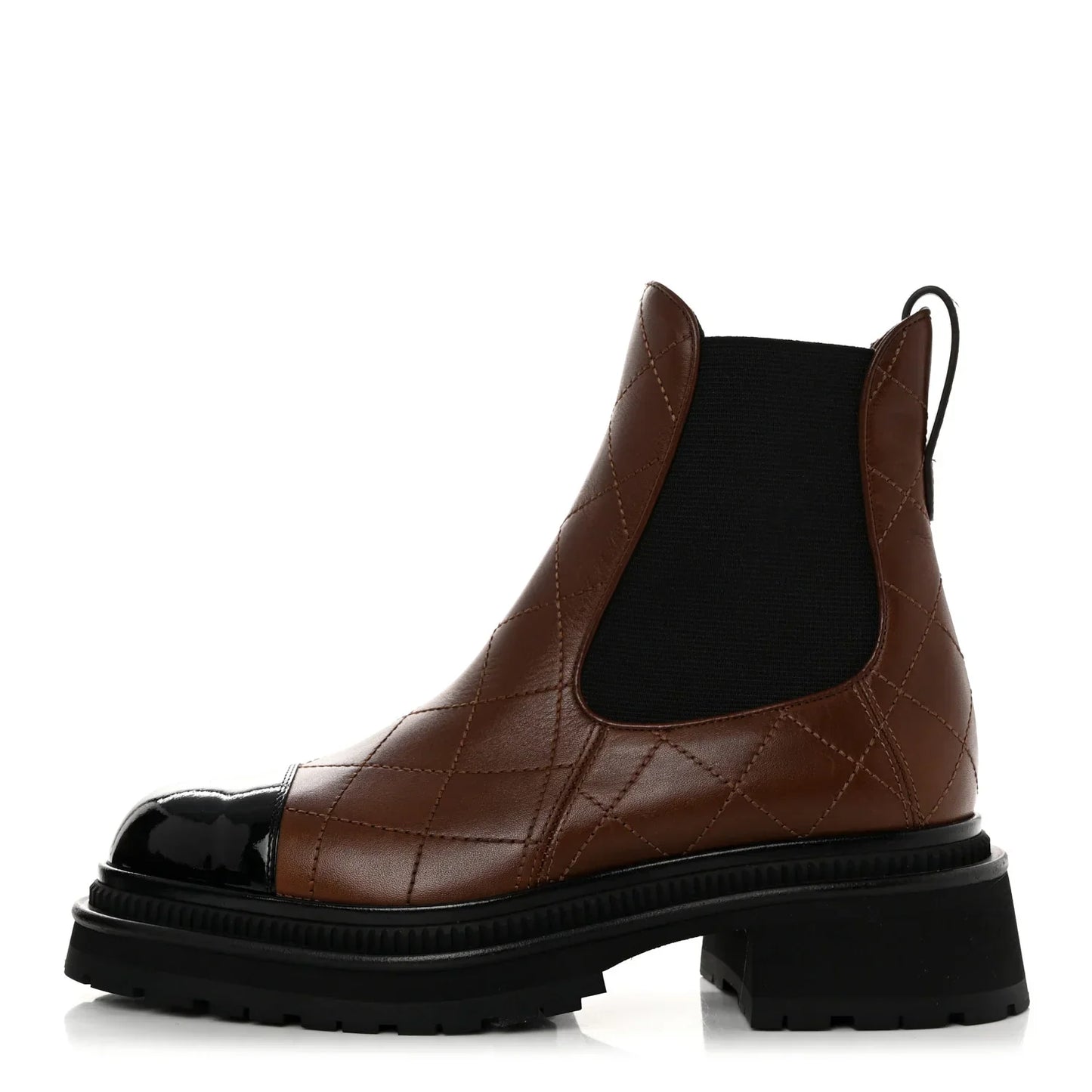 CHANEL QUILTED CALFSKIN LEATHER CHELSEA BOOTS
