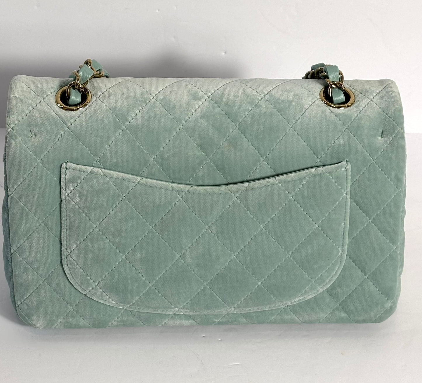 CHANEL VELVET QUILTED MINI FLAP BAG