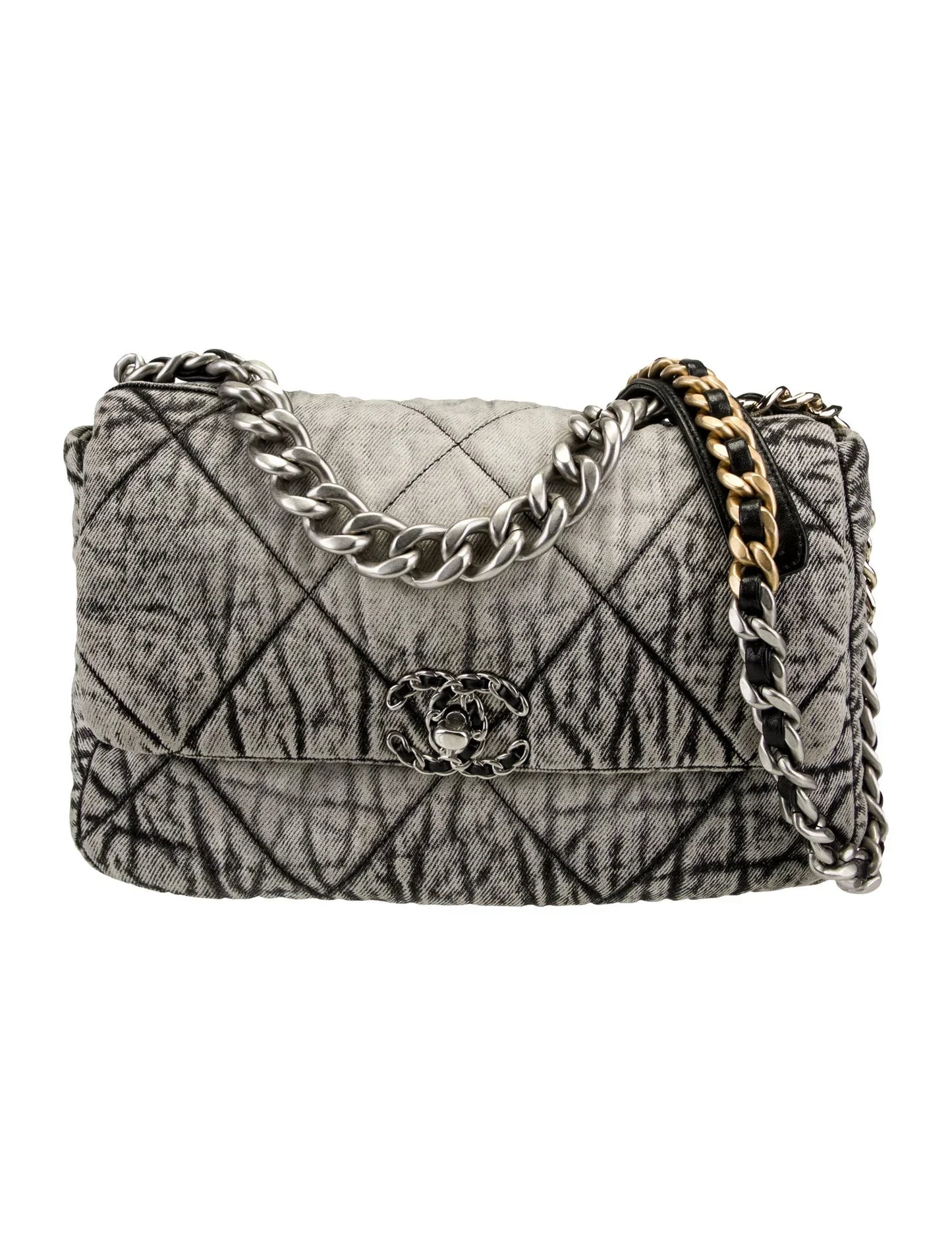 CHANEL 19 DISTRESSED DENIM BAG