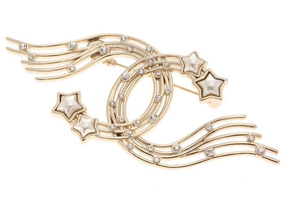 CHANEL STAR COCO MARK GOLD PLATED BROOCH