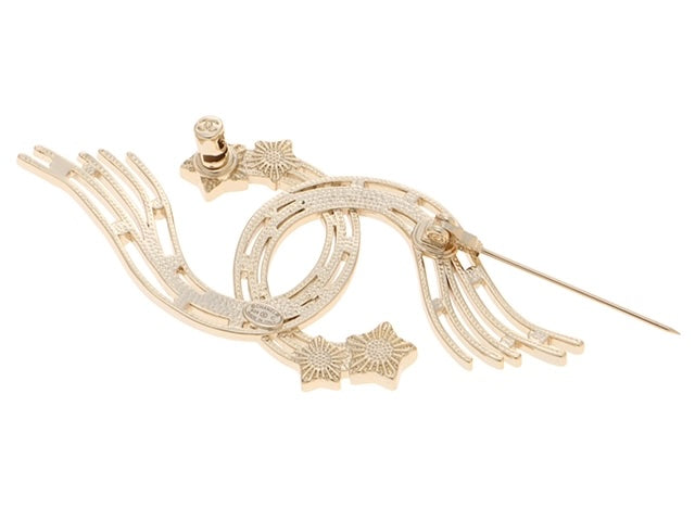 CHANEL STAR COCO MARK GOLD PLATED BROOCH