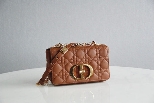 DIR 2023 Caro brown real leather sling shoulder bag