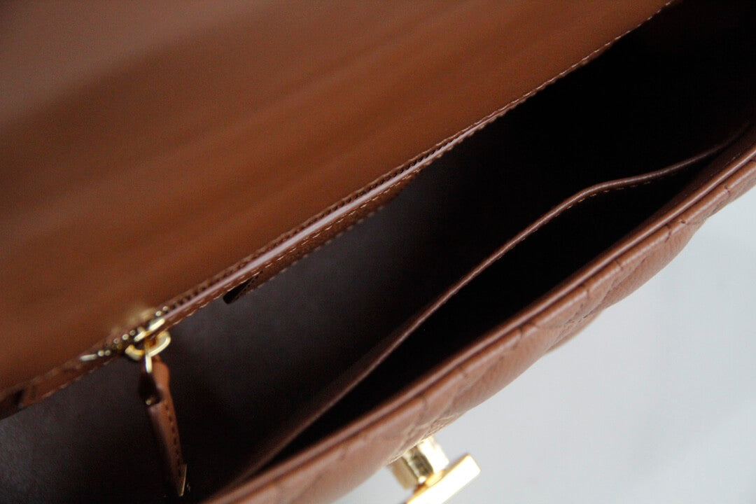 DIR 2023 Caro brown real leather sling shoulder bag