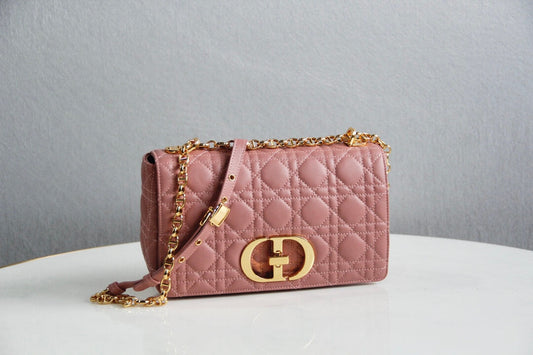 DIR 2023 Caro rose red real leather sling shoulder bag