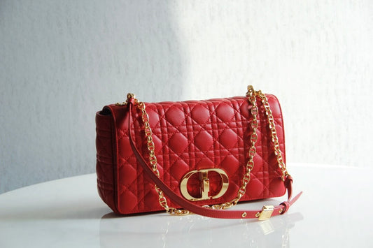 DIR 2023 Caro red real leather sling shoulder bag