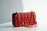 DIR 2023 Caro red real leather sling shoulder bag