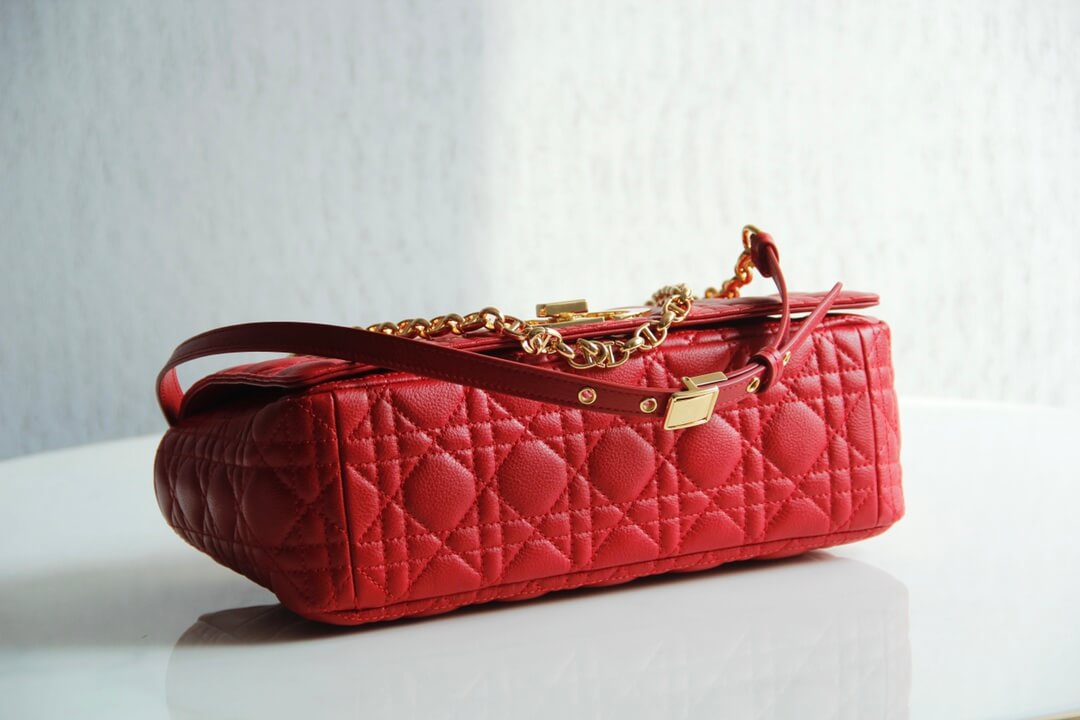 DIR 2023 Caro red real leather sling shoulder bag