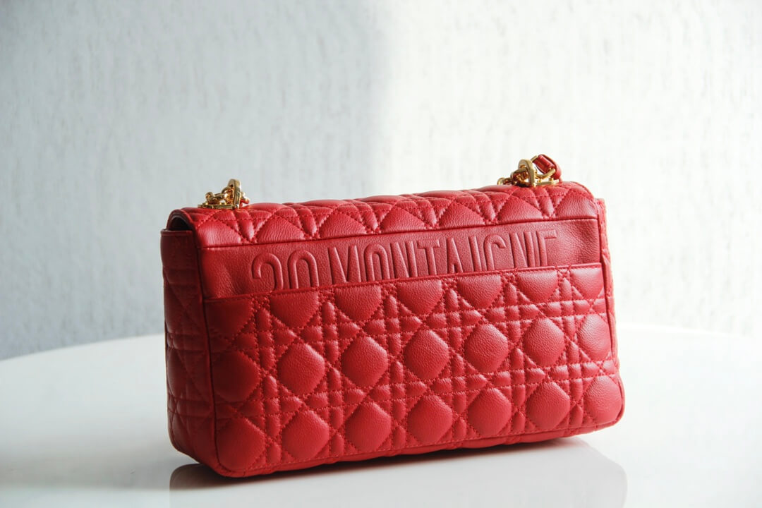 DIR 2023 Caro red real leather sling shoulder bag