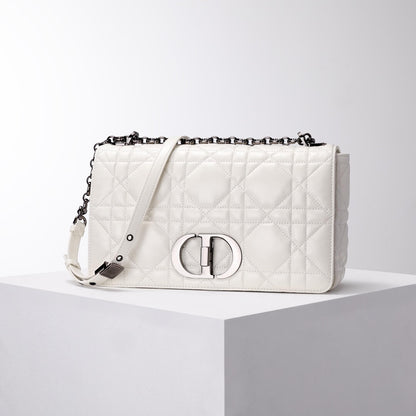 DIR 2023 Caro white silver real leather sling shoulder bag