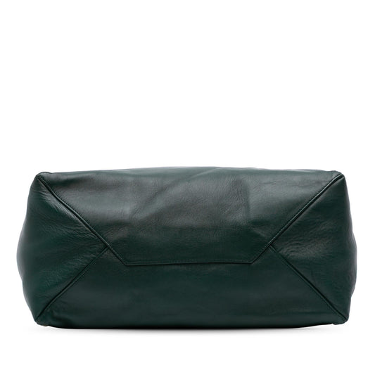 Celine Lambskin Horizontal Zipper Gusset Cabas Tote