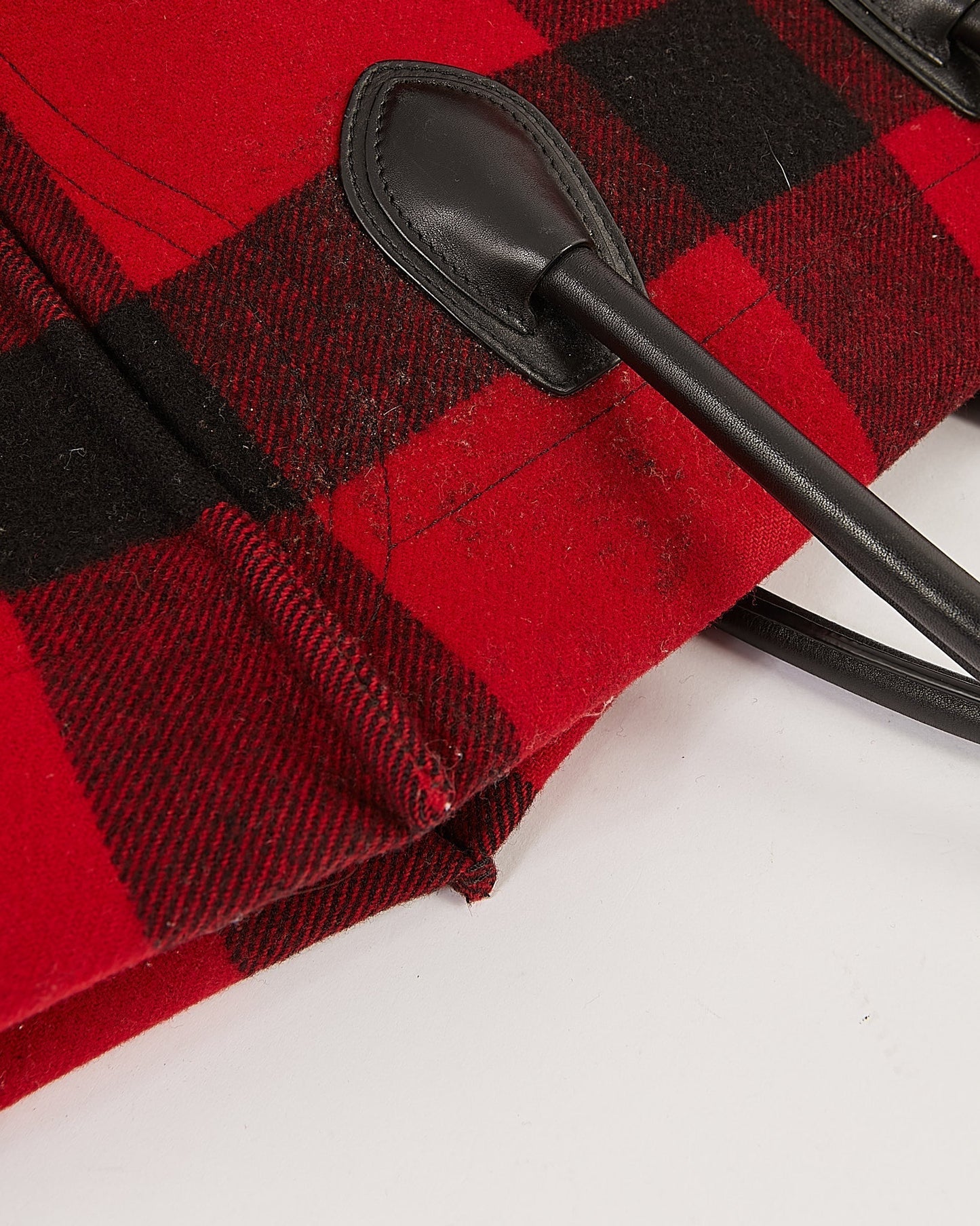Celine Black/Red Checkered Felt Medium Luggage Phantom Tote Bag