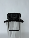 Yves Saint Laurent Medium Envelope Bag in Black Quilted Leather