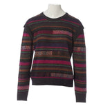 CHANEL 12A STRIPED BEADED STRASS OVERSIZED  WOOL RUNWAY AWEATER