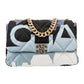CHANEL CC QUILTED PRINTED SILK MAXI 19 FLAP BAG