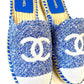 CHANEL TWEED SEQUIN CC LOGO BACKLESS ESPADRILLES