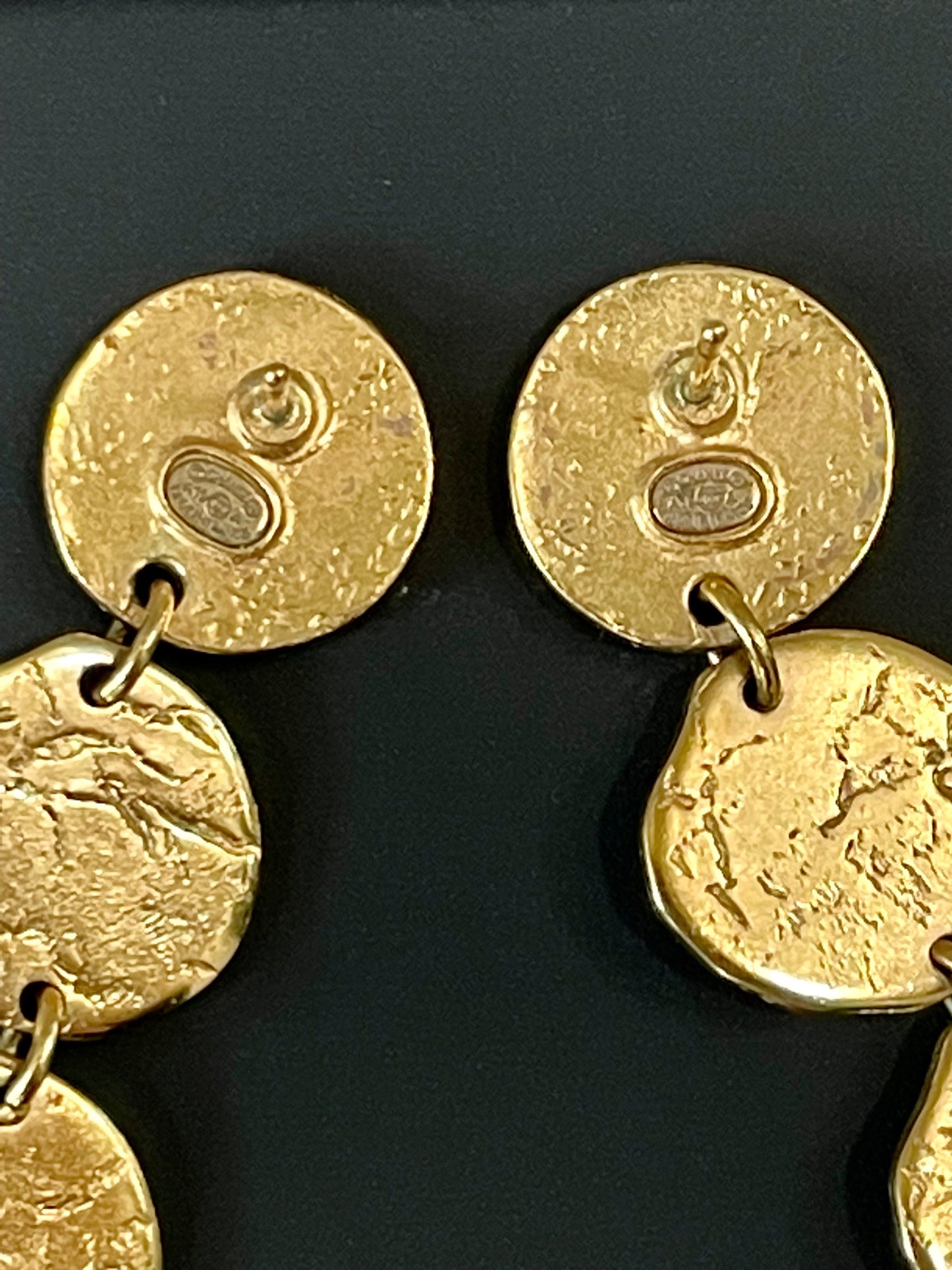 CHANEL ANCIENT EGYPT GOLD-TONE GLASS EARRINGS