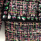 CHANEL BLACK MULTICOLOR TWEED TIMELESS JACKET
