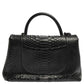 Chanel Black Python Medium Coco Top Handle Bag
