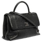 Chanel Black Python Medium Coco Top Handle Bag