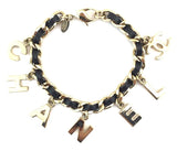 CHANEL CC LOGO LETTERING CHARM BRACELET