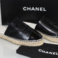 CHANEL CC CAP TOE ESPADRILLES MULES