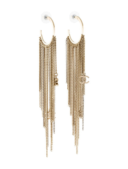CHANEL CC DROP FRINGE EARRINGS